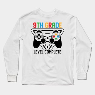 9th Grade Level Complete Gamer Boys Graduation Gifts Long Sleeve T-Shirt